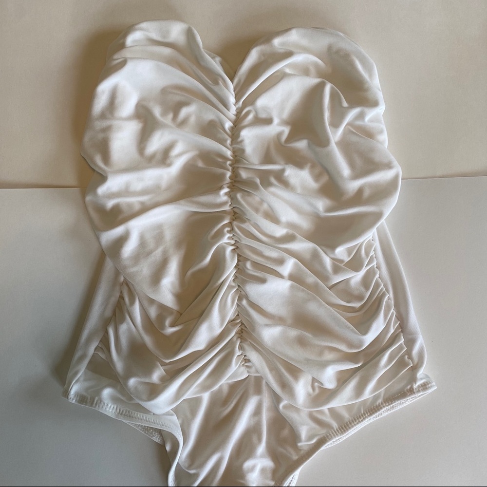 white cinched bodysuit
